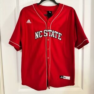 Adidas NC State Wolfpack Men’s Red Button-Up Baseball Jersey Size XL